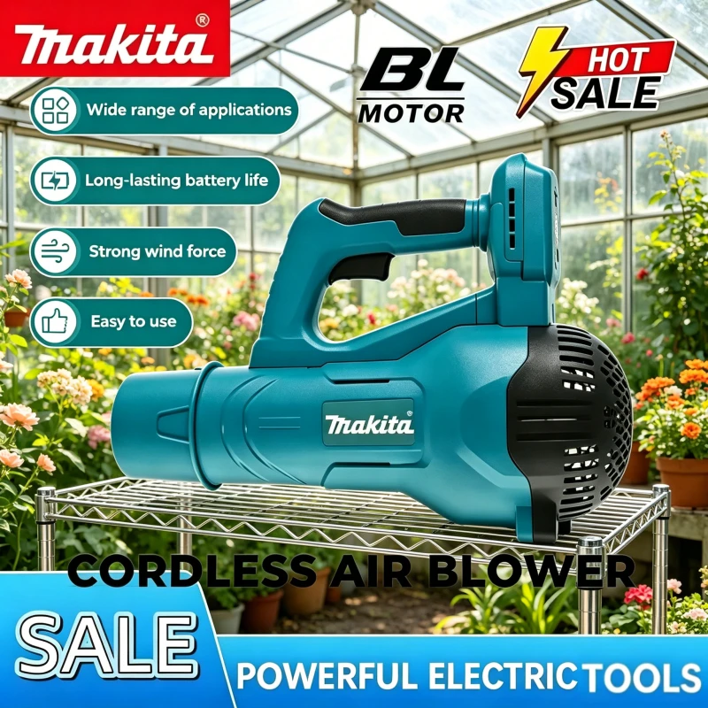 

Makita Cordless Leaf Blower, Portable Power Tool Compatible with Makita 18V Battery. Brushless Motor Handheld Turbo Air Blower