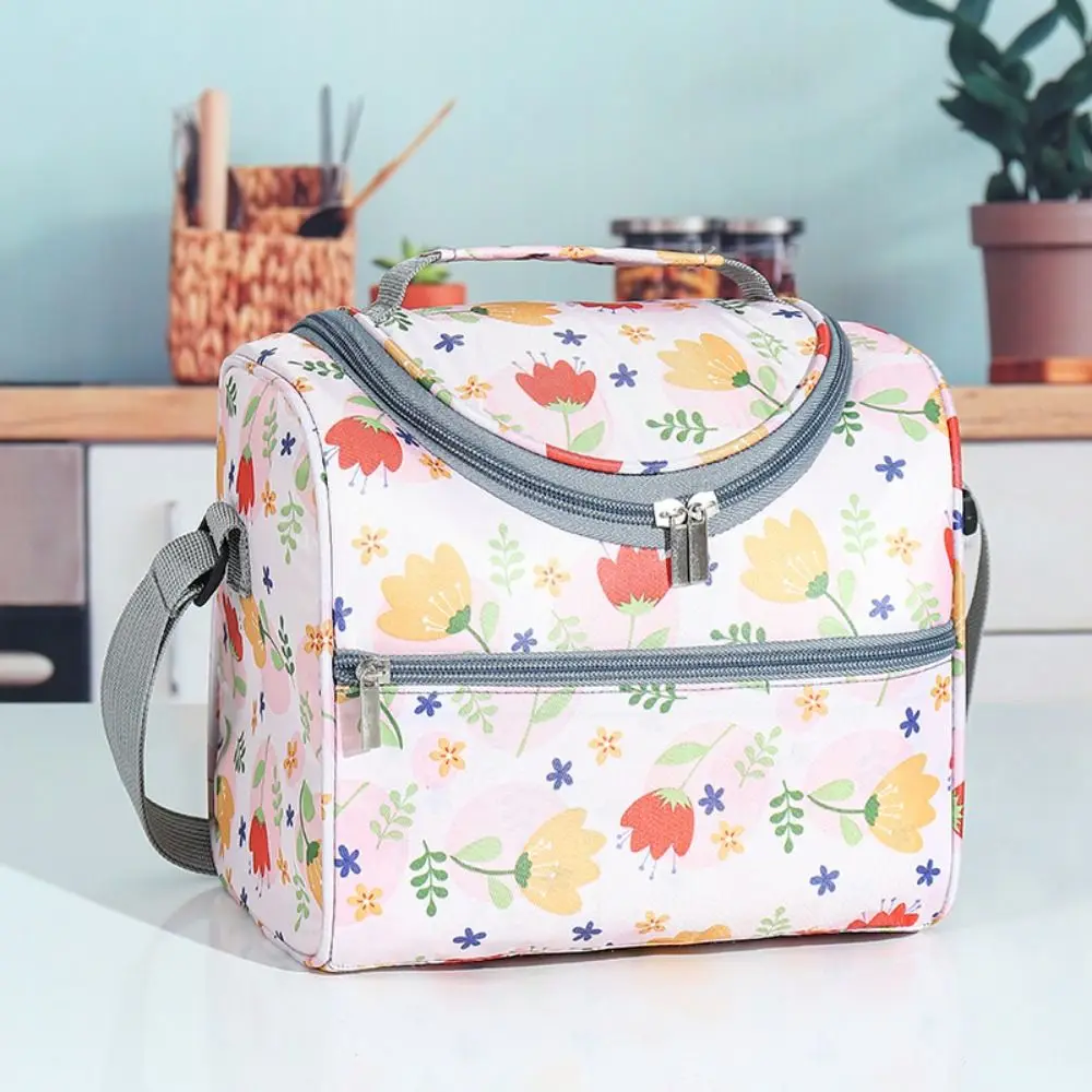 Cooler Printing Minimalista Isolamento Saco para Mulheres, Cosmetic Storage Handbags, Shoulder Bag, Large Capacity Lunch Box