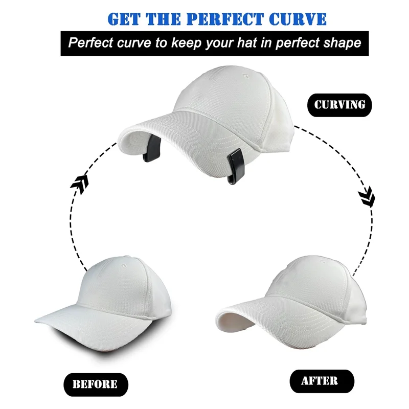 【A08I】Hat Bill Bender, Hat Brim Bender, Hat Curving Band Brim Shaper For Caps, Comes With Hat Sizing Reducer Tape 2Pcs view 2