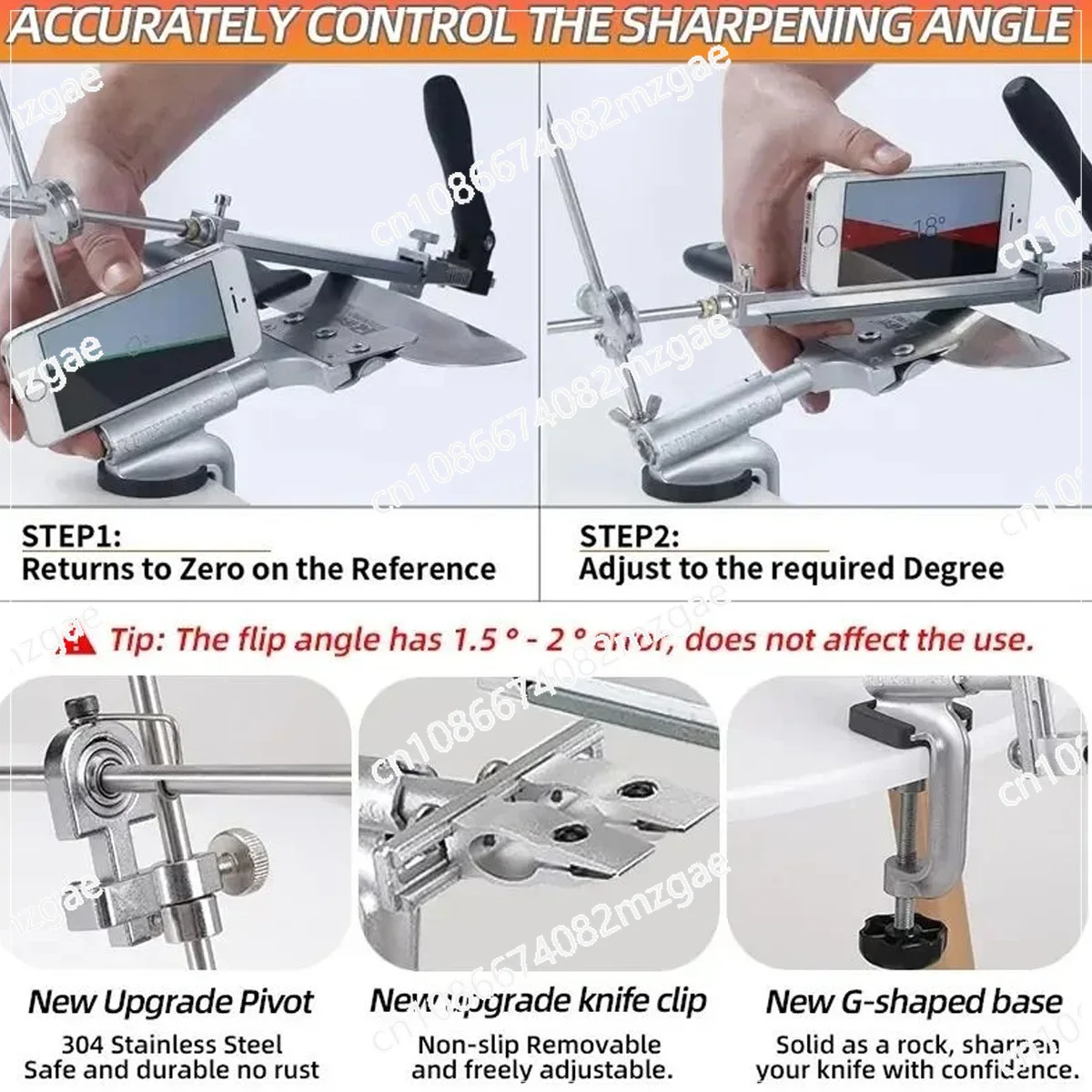 PRO RX-009 Flip Multi functional Full angle Sharpener Grinding Stone