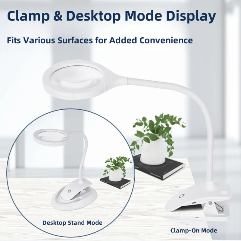Handheld Magnifier Desktop Illuminated Lamp Led Rechargeable Magnifier With Light For Jewelry Appreciation and Maintenance Etc