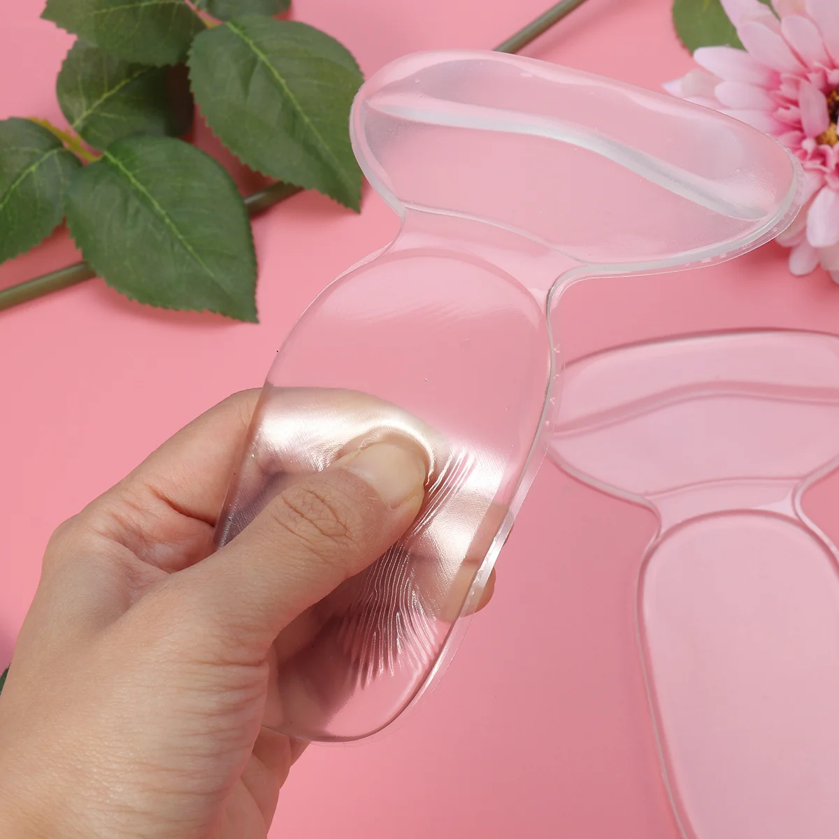 

Silicone Back Heel Cushion Pads Transparent Self Adhesive T Shaped for High Heels Flats Stop Sliding Back Heel Pads