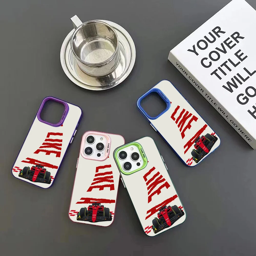 C- Charles Leclerc 16 F1 Phone Case IMD Color Silver Shell For IPhone 16 15 14 13 12 Pro Max Plus