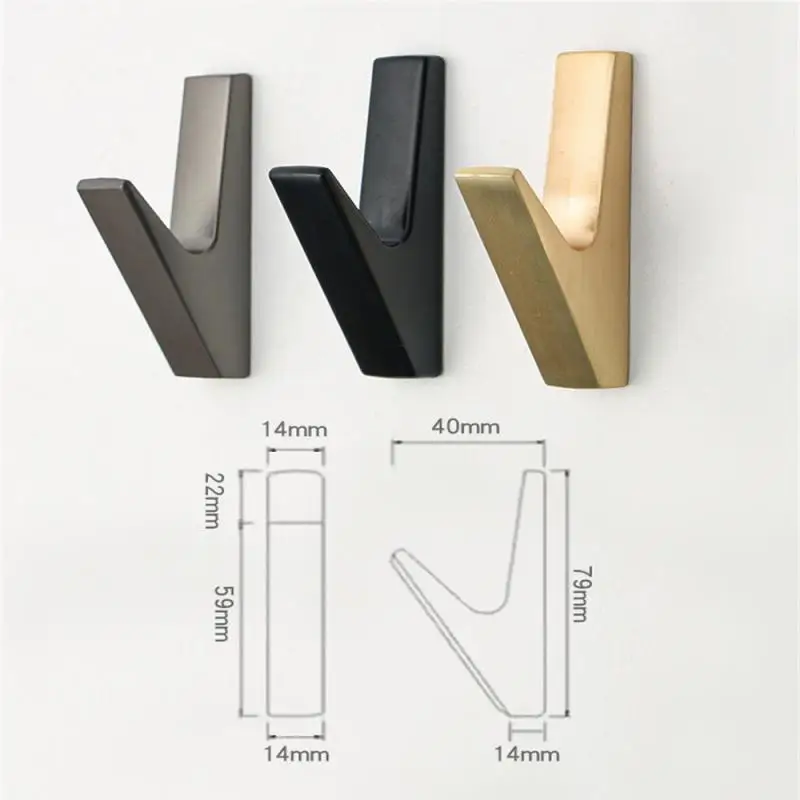 Metal Matte Wall Hooks Bathroom Accessories Coat Hooks Towel Hook Creative for Key Hat Bag Home Decorative Hook