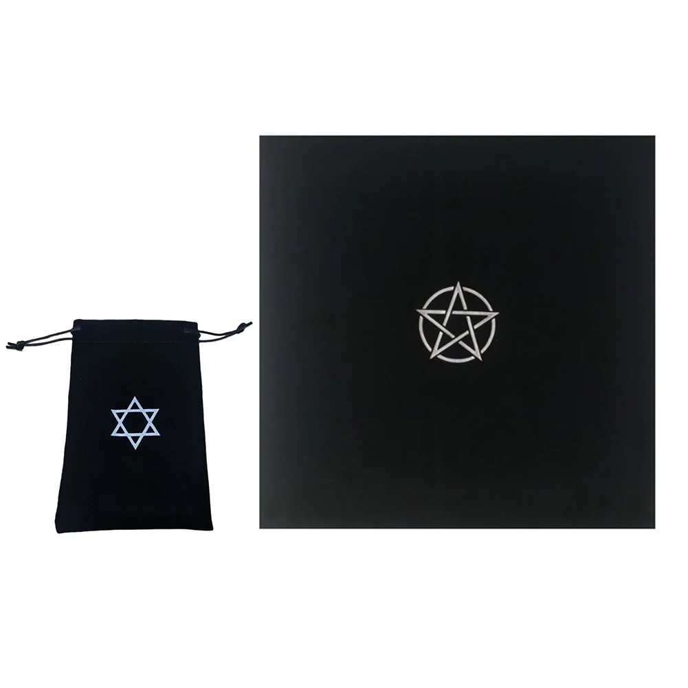 Pentagram Tarot Tablecloth 50x50cm Velvet Altar Tarot Cloth Pentagrams Board Game Mat Home Table Decoration