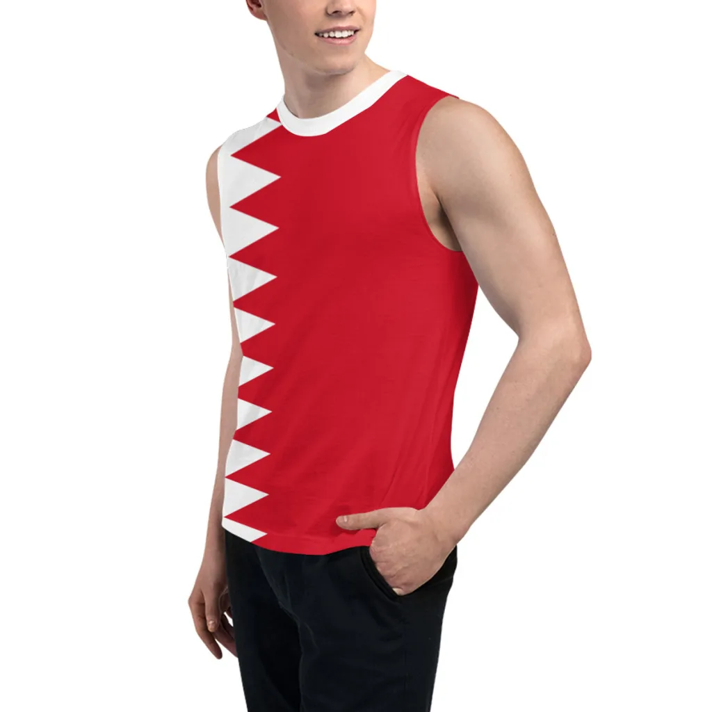 Sleeveless T-shirt Bahrain Flag 3D Men's Boys Tshirt Gyms Tank Tops Fitness Joggers Basketball Training Vest