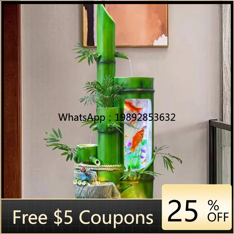 J-3  flowing water ornament circulating water landscape bamboo fish tank creative living room entrance landing