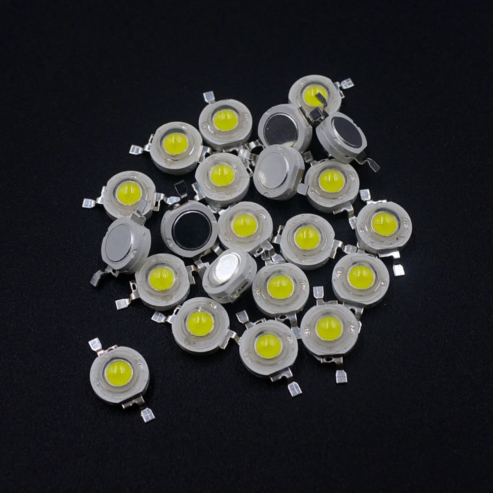 10-100 pz LED COB Chip lampada 1W 3W 3.2-3.6V ingresso 100-220LM Mini LED lampadina diodo SMD per fai da te LED proiettore faretto Downlight