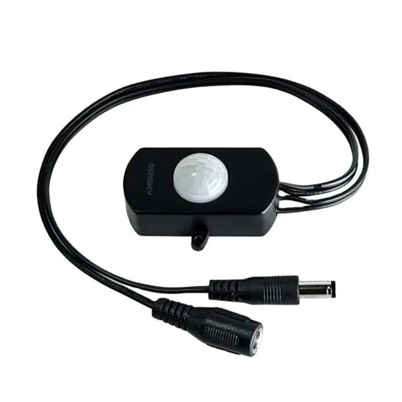 Black Timer Switch Sensor 12V DC PIR Motion Sensor for Stairs Steps Light