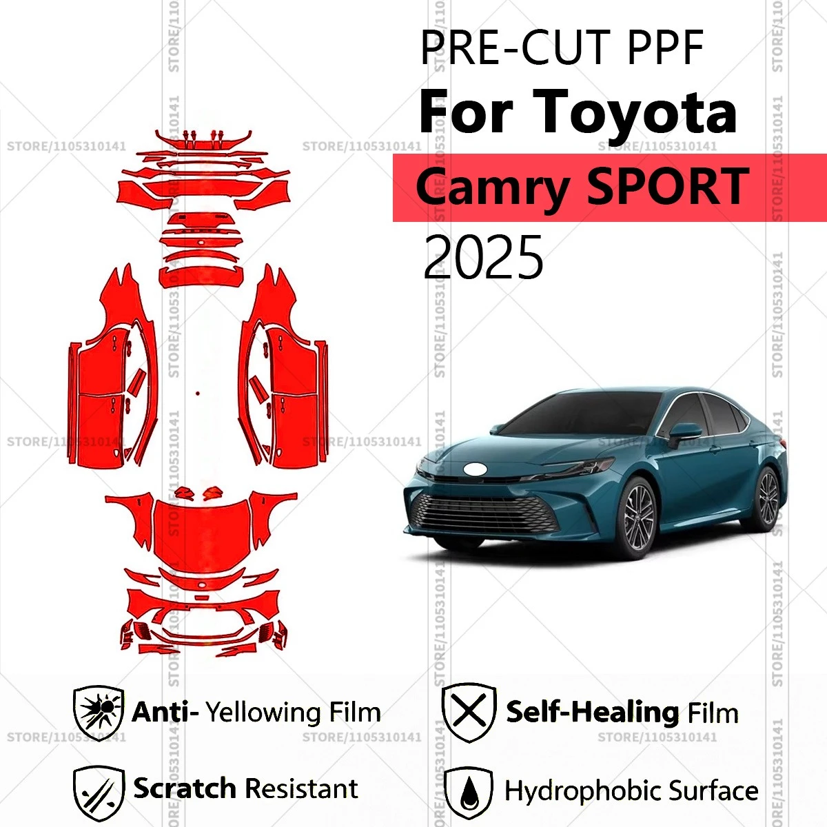 For Toyota Camry SPORT 2025 Pre-Cut Paint Protection Film PPF Transparent Car Film Professional Automotive PPF Full Vehicle