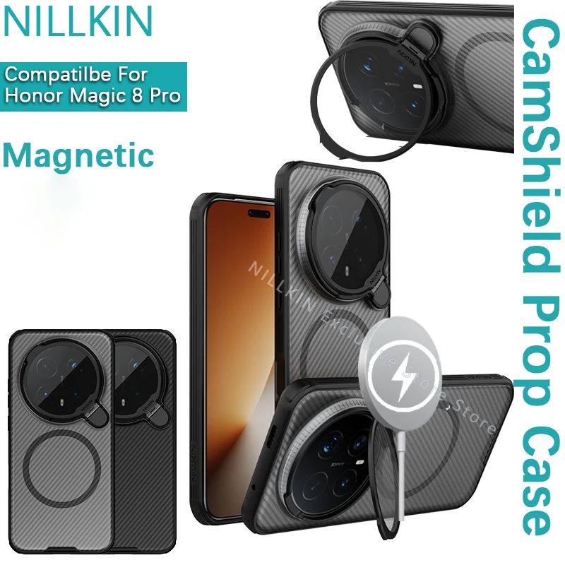 Nillkin для Honor Magic 8 Pro CamShield Prop, магнитный чехол, чехол для мобильного телефона, открывающаяся и закрывающаяся крышка, кронштейн, защитная крышка
