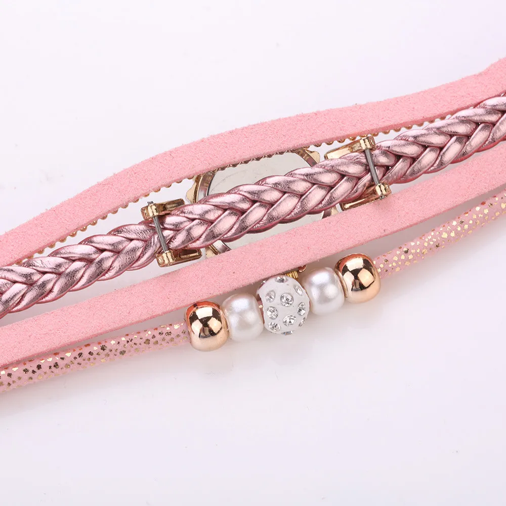 ساعة كوارتز للسيدات مصنوعة من الجلد مع سوار الماس وساعة للسيدات كاجوال أنيقة #6