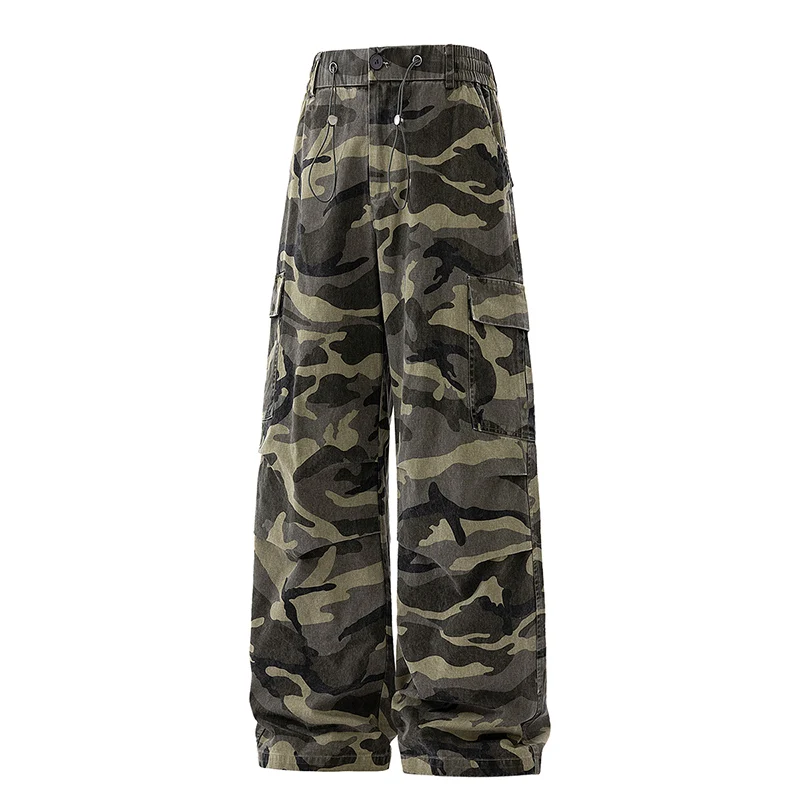 

Спортивные брюки для скейтбординга, ветрозащитные, сухие, дышащие, модные длинные брюки для бега, рабочие брюки, мужские камуфляжные длинные брюки с широкими штанинами