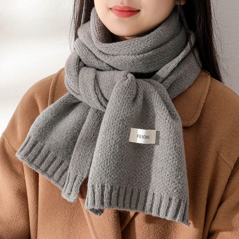 

Knitted Wool White Neck New Girl Women Cashmere Warm Female Thick Soft Bufanda Tassel Shawl Windproof Lady Christmas Gift