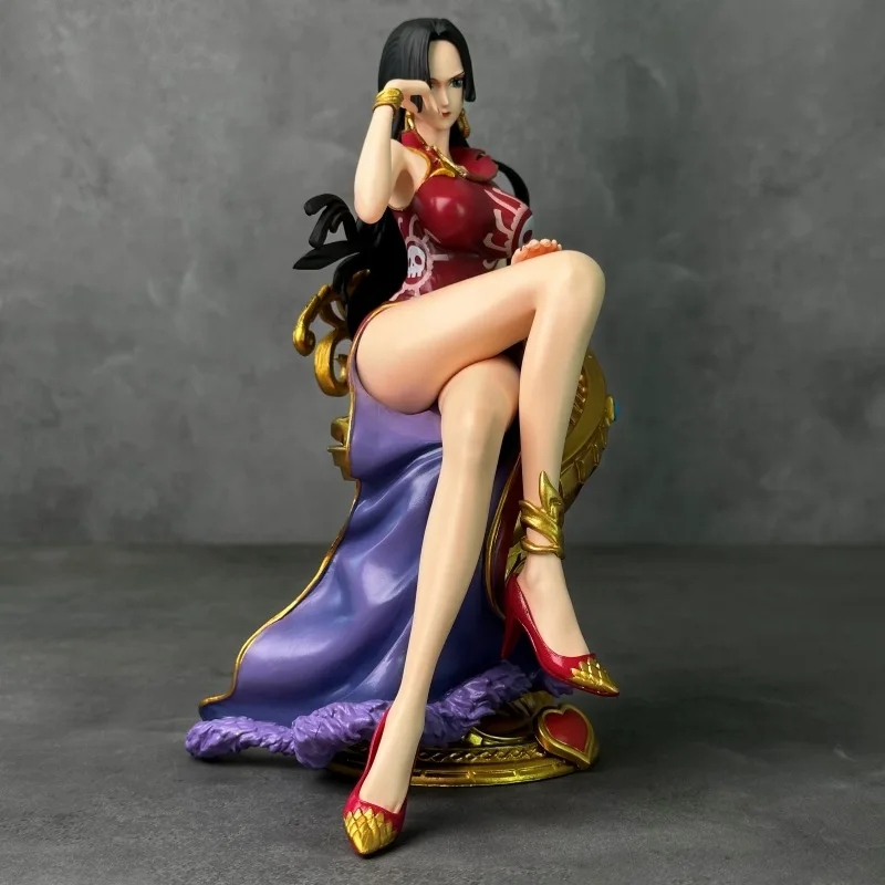 

Hot One Piece Boa Hancock Figure Sitting Pose Anime PVC Model Collectible Desktop Ornament For Adult Anime Lovers Collection