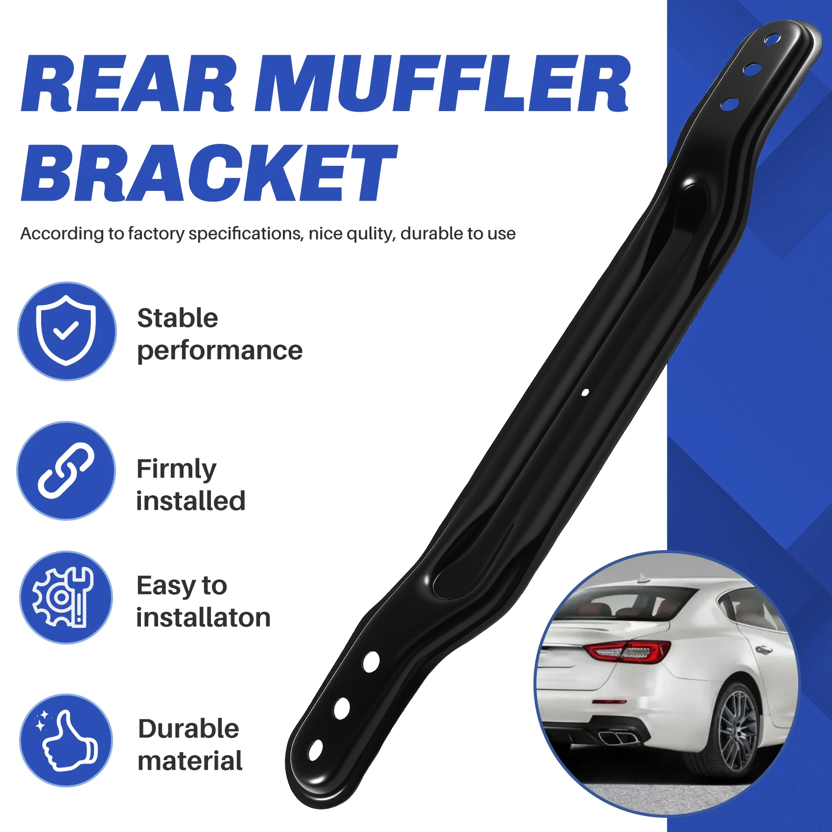 A73X-For Quattroporte M156 Ghibli Compatible Rear Muffler Bracket Exhaust Pipe Support 670006640