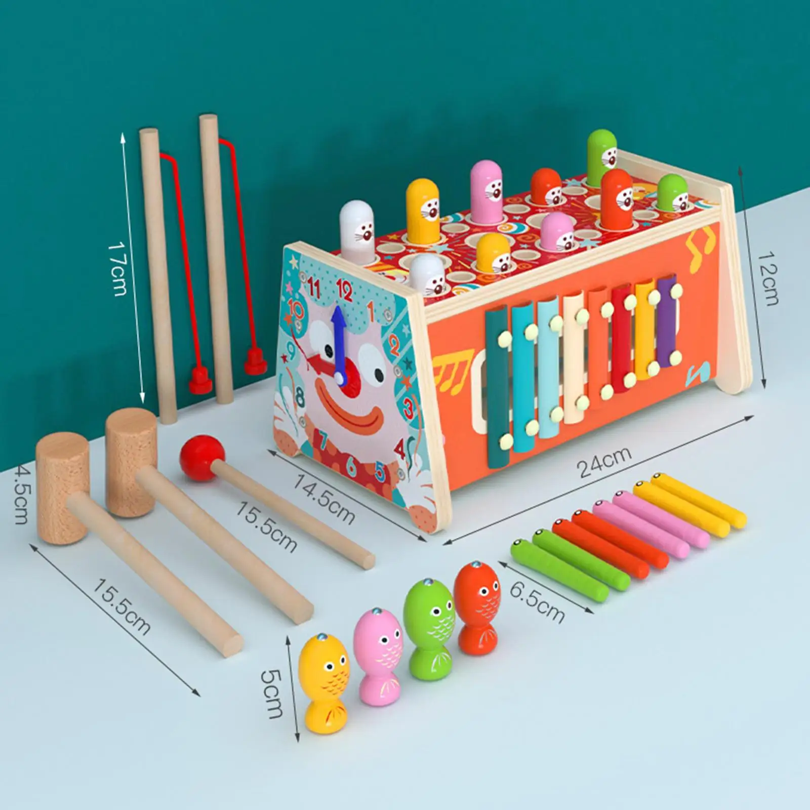 Montessori Baby Magnetisches Angelspiel Frühes Lernspielzeug Feinmotorik Holz Musikalisches Schlagendes Jahr altes Kleinkind