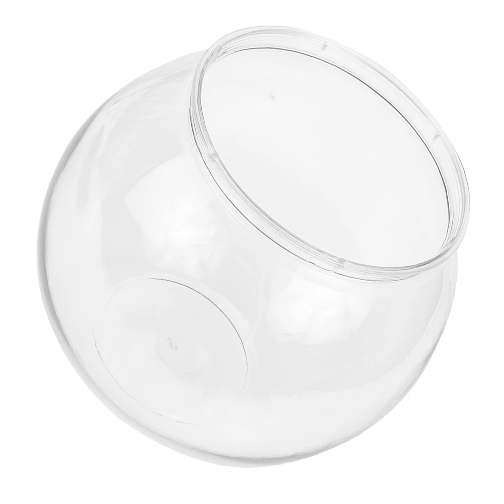 

Small Fish Tank Transparent Round Plastic Fish Bowl for Home Office Tabletop Decorative Vase Storage Pot with Modern