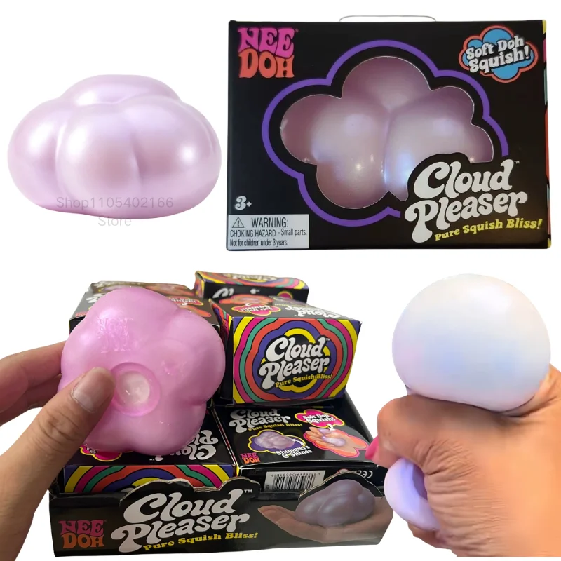 Schylling NeeDoh Cloud Pleaser Squishy Cube, langsam aufsteigendes Anti-Angst-Spielzeug zur Stresslinderung für Erwachsene, Jugendliche, ADHS & Konzentration.