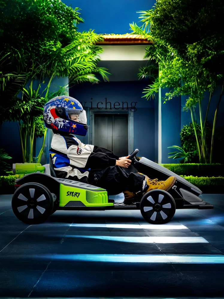 Tqh Children's Go-Kart Four-Wheel Steam Drift Car Can Take Adult Boys and Girls Children's Toy Car Charging