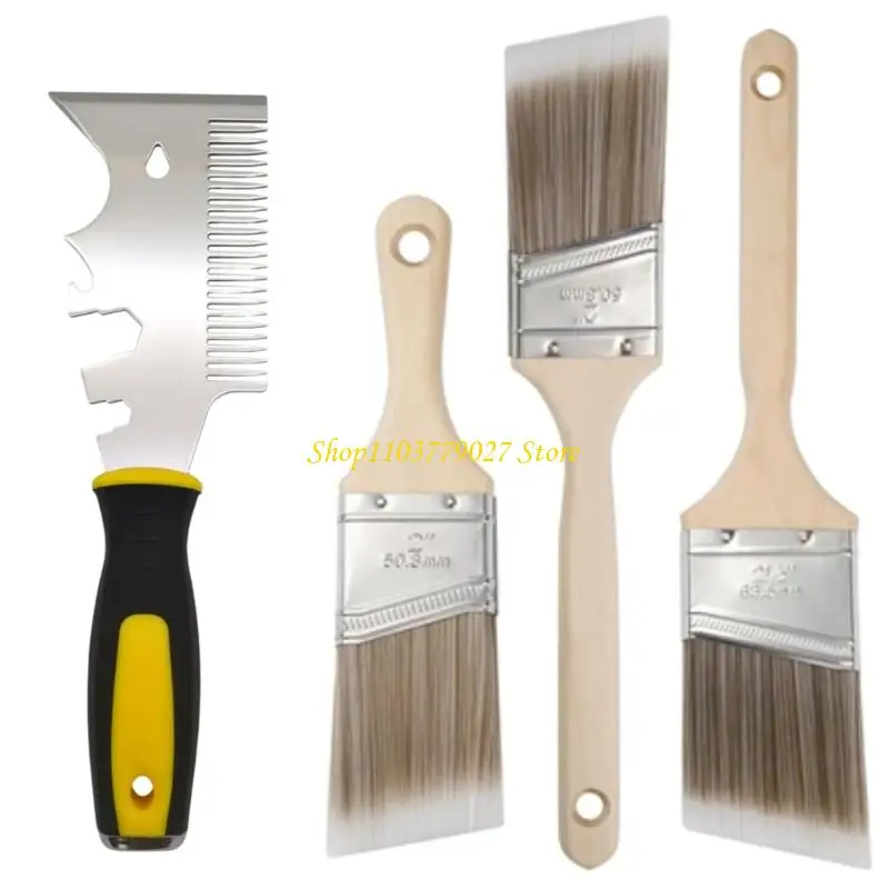 

C4DF Accuracy Paint Brush Tool With Slanted Synthetic Bristles & Ergonomic Design Suitable for Detailed Wall Projects