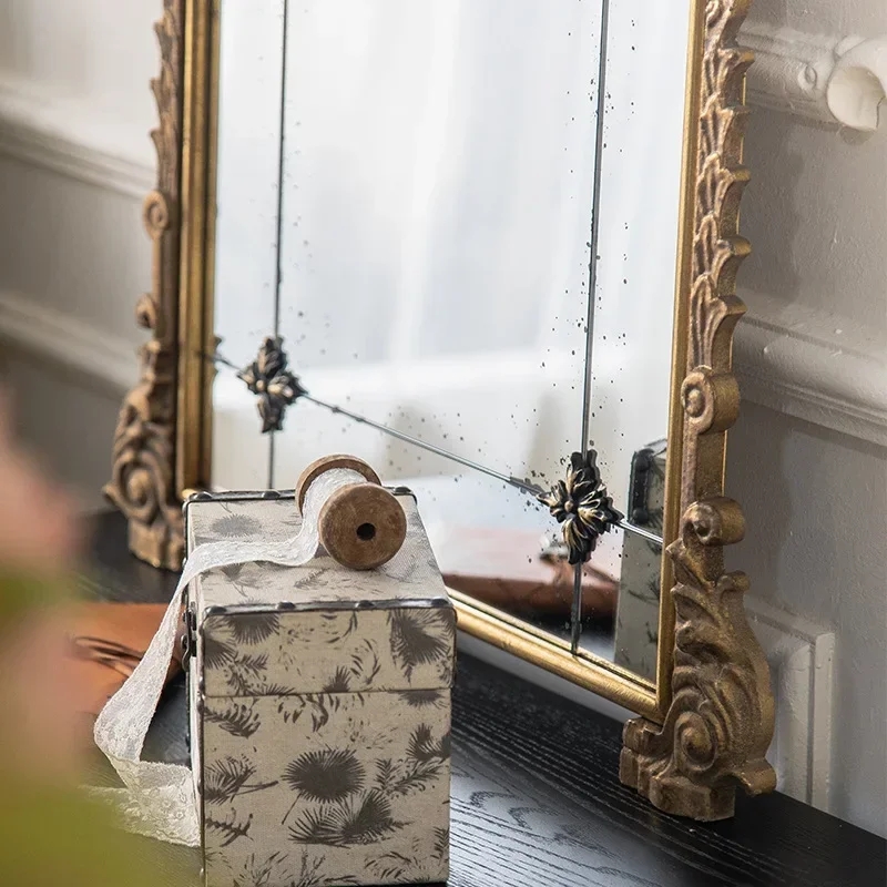 アメリカのアンティーク全身鏡、錬鉄製模造銅高級フロアミラー、ホームステイ装飾衣類