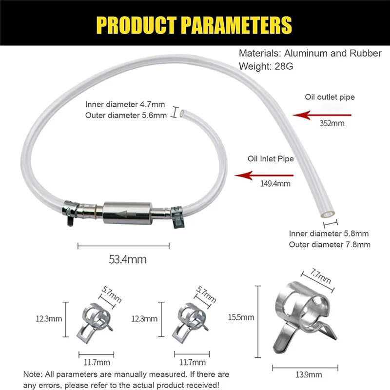 Dependable-Universal Brake Fluid Bleeder-Brake Bleeder Hose-One Way Check Valve Tube Bleeding For Car Motorcycle Clutch Tool Kit - view 4