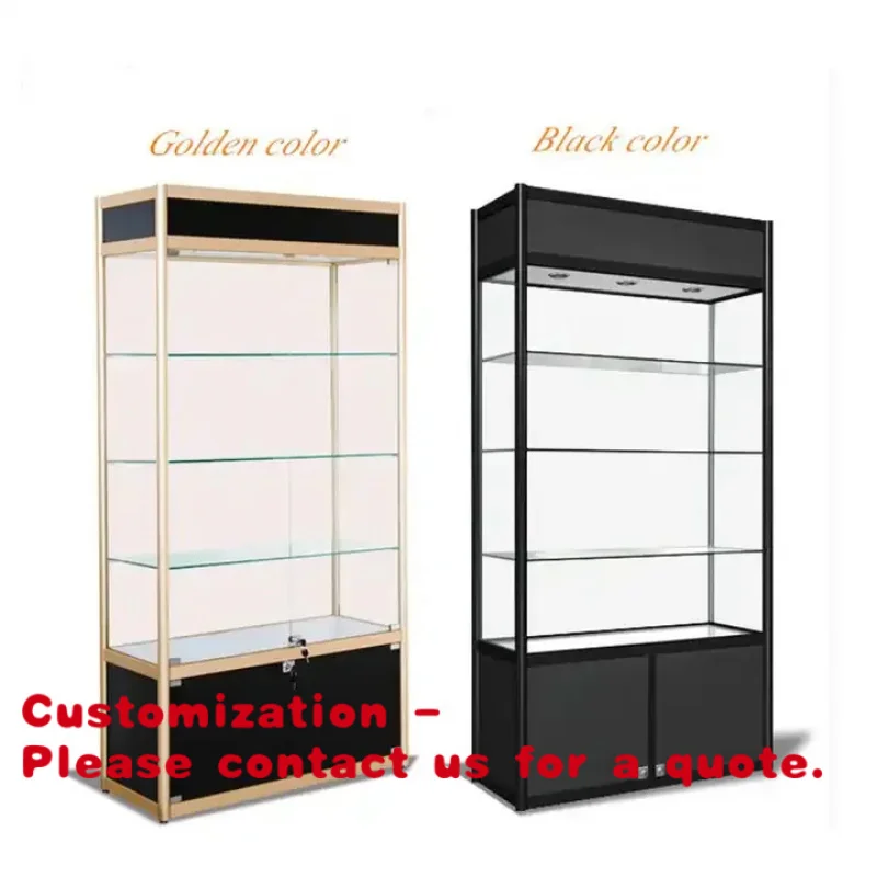 

Customize.Factory Price Multi-layer Display Counter Aluminum Tempered Glass Display Cabinet with LED Light Retail Store Fixture