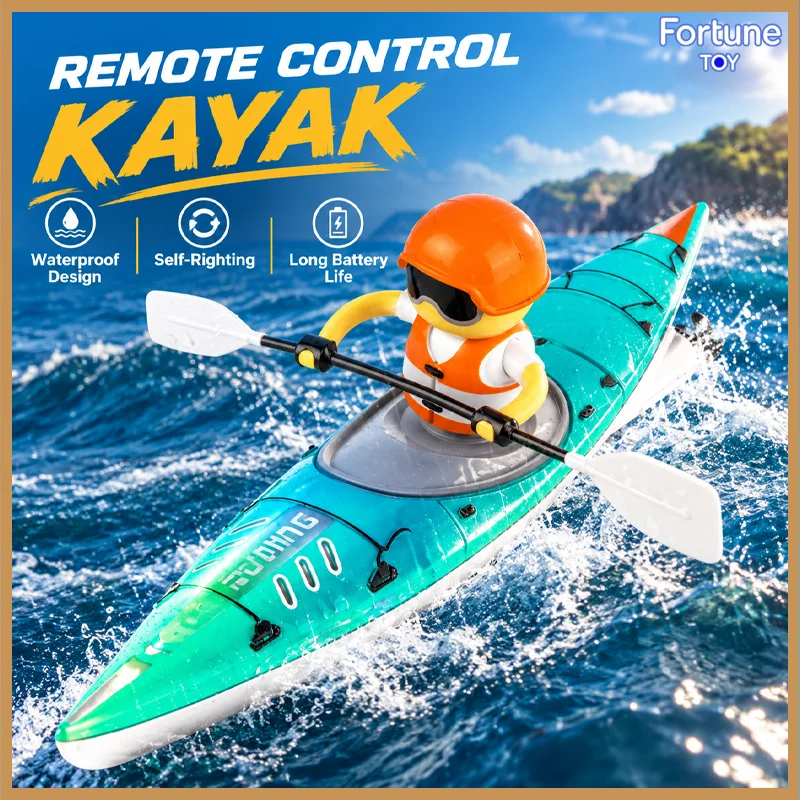 New RC Paddle Kayak Competitive Waterproof Racing Boat Dual Mode Control Balance Water Remote Control Ship Toy For Water Game