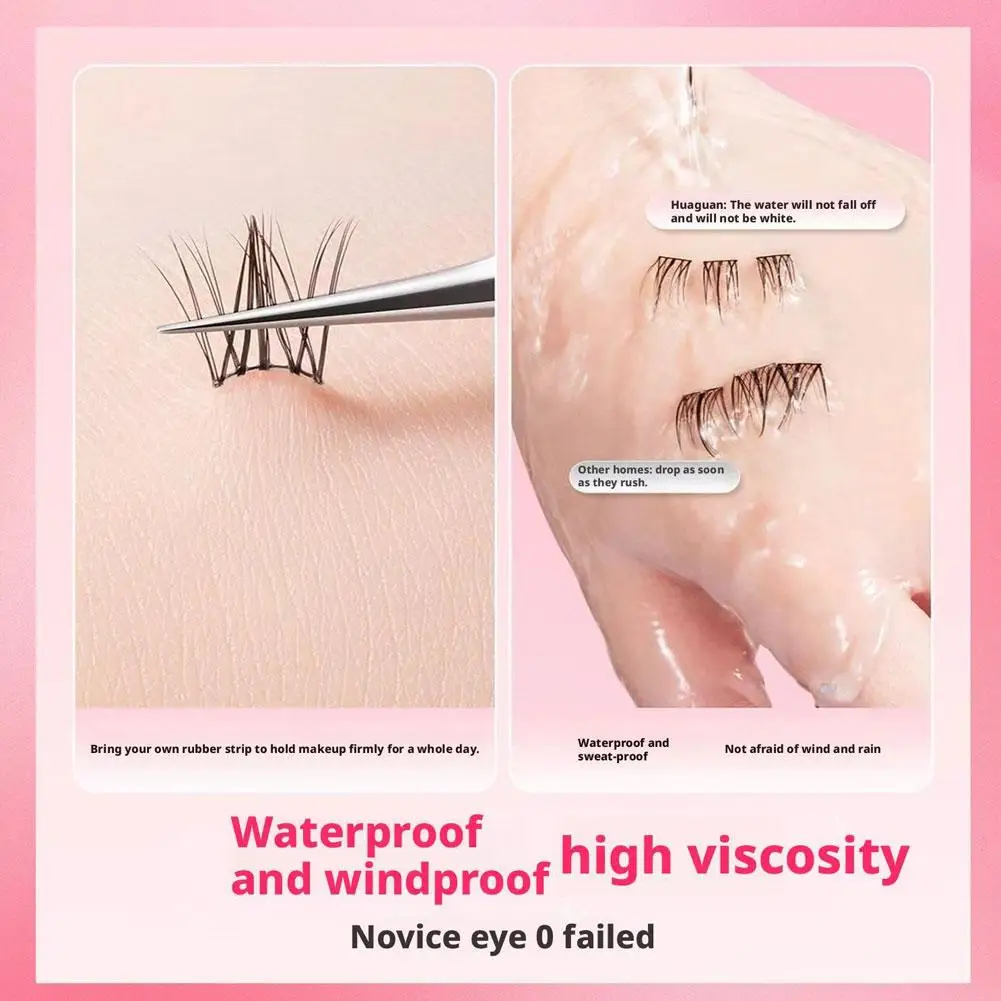 3D Self Adhesive Eyelashes 36 PCS Reusable Adhesive Eyelashes Pre-Glued Cluster Lashes C Curl No Glue Eyelashes 10-16mm Tool