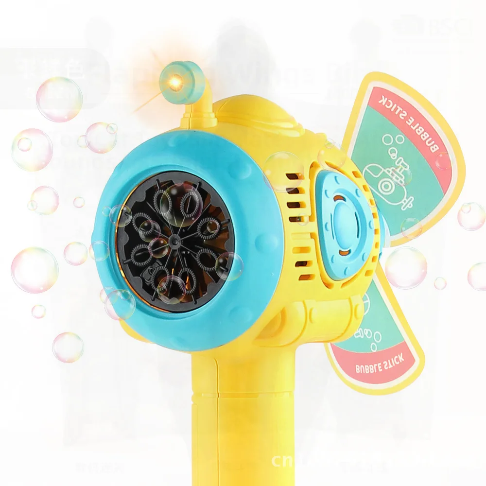 Handheld automatisch bellenpistool met acht gaten voor kinderen, speelgoed, elektrische onderzeeër, bellenstok, zomerplezier, speeltijd, plastic toverstaf