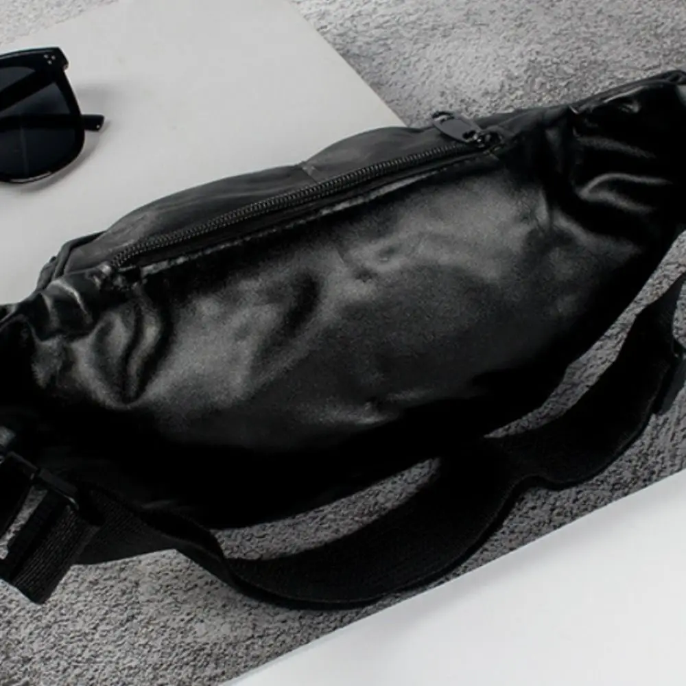 

Large Capacity Men's Waist Bag Leather Adjustable Casual Fanny Bag Multifunctional Quick Release Travel Chest Bag Camping