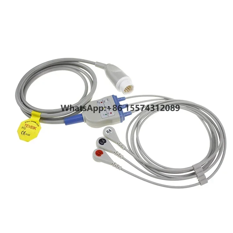 Mindray Compatible  Cable 5 Leads  One-piece  cable with 5 Leadwires Snap AHA