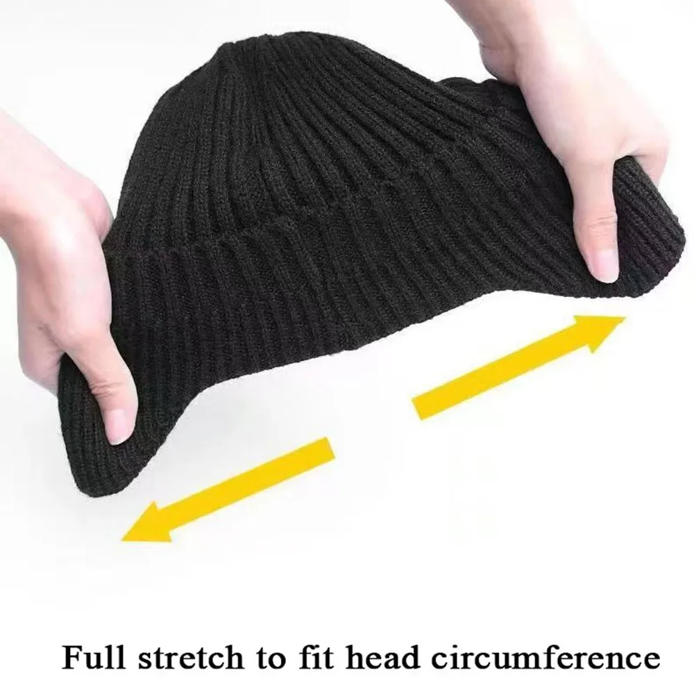 Fashion Old Man Hat Winter Warm Ear Protection Hats Cycling Ski Hat Men Wool Pullover Caps Knitted Warmth Peaked Cap Outdoor