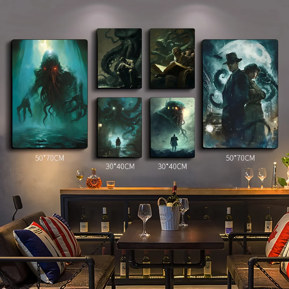 

L'appel De Cthulhu Classic Vintage Posters Whitepaper Prints Posters Artwork Kawaii Room Decor