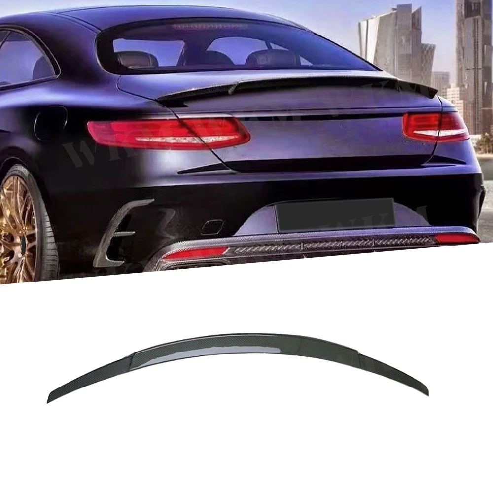 Carbon Fiber Rear Spoiler Boot Trunk Wings FRP Spoiler Car Styling for Benz S Class W217 C217 S63 S65 AMG Coupe 2014-2019