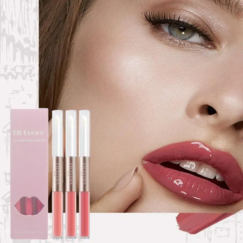 Doppelkopf Lip gloss sexy rote Lippen Make-up Spiegel Wasser glanz Lip Glasur matten Lippenstift