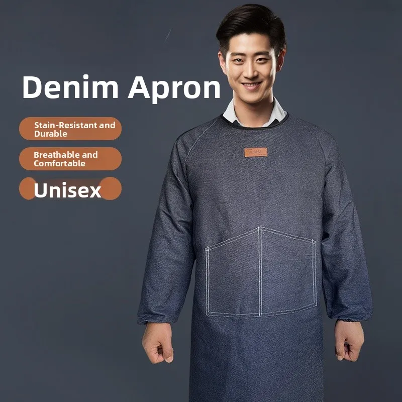 

Men's Work Apron Denim Welding Protective Clothing Wear-Resistant Special Labor Protection against Heat Large Coat