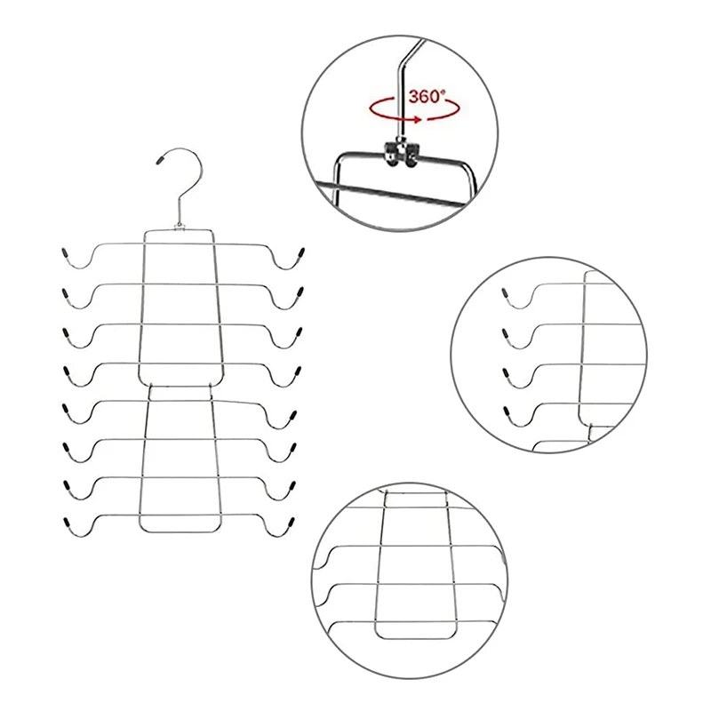 Metal Clothes Hangers Organiser Tank Top Hangers Multilayer Hangers Closet Organiser Foldable for Tank Tops Cami Bra