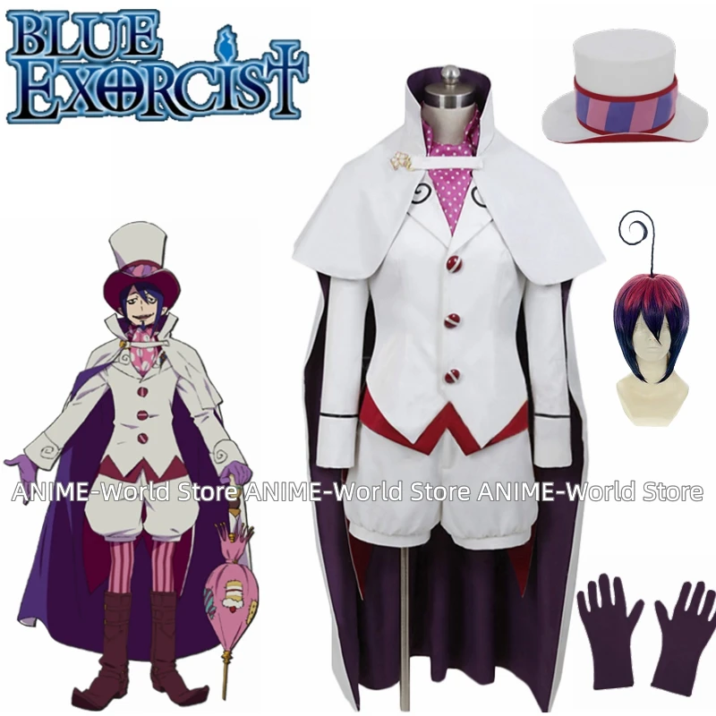 Anime Ao no Blue Exorcist Mephisto Pheles Cosplay Costumes Stage Performance Clothes Perfect Custom Wig