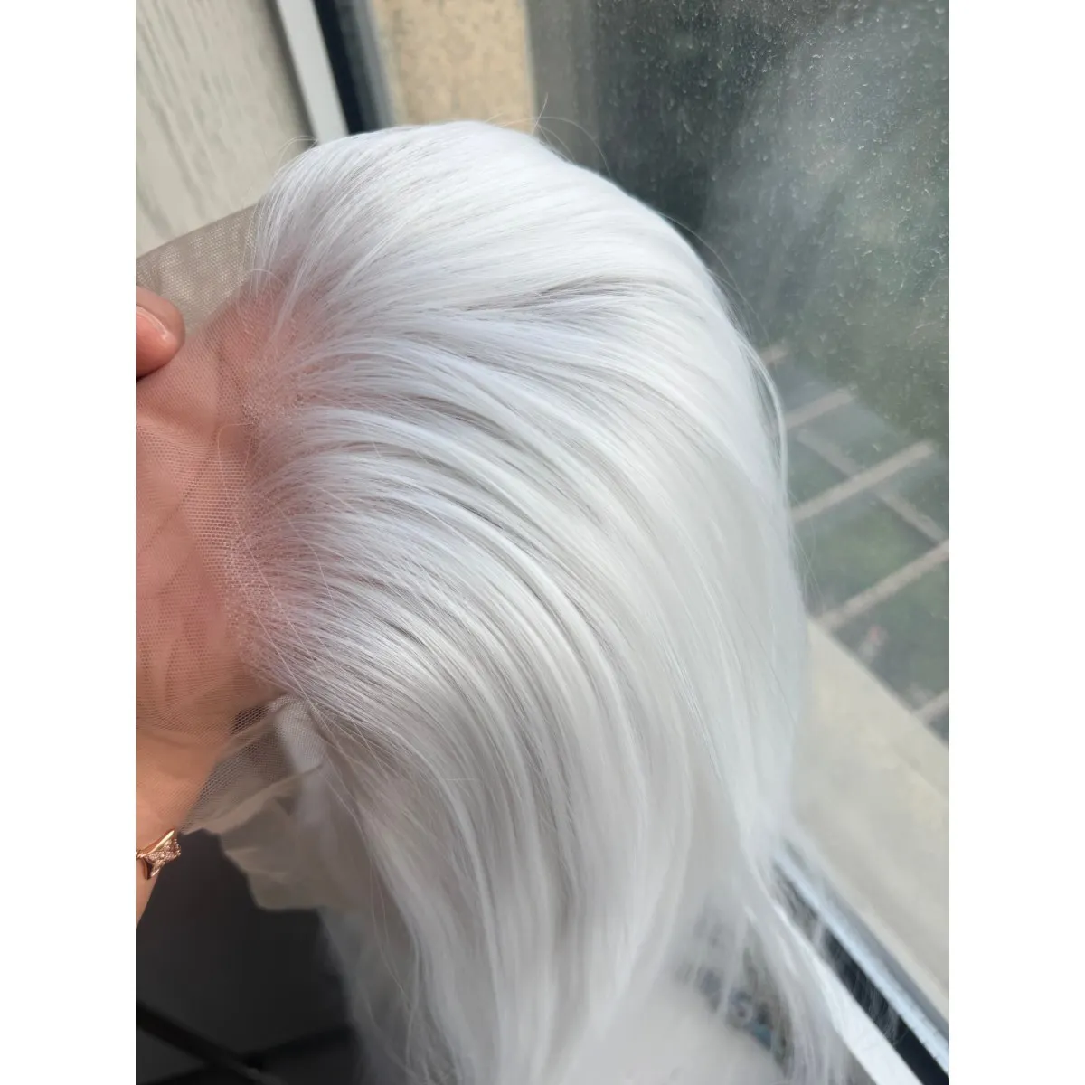 13*6 White Lace Front Wig for Women 26inch Long Straight Hair Wigs High Quality Fibers Synthetic Lace Wig Natural Peluca Cosplay image 5
