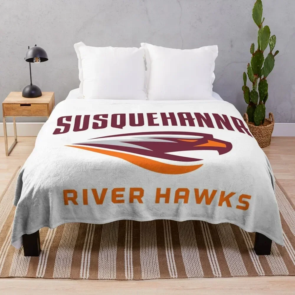 

Susquehanna University river hawks Throw Blanket Picnic Beautifuls Blankets