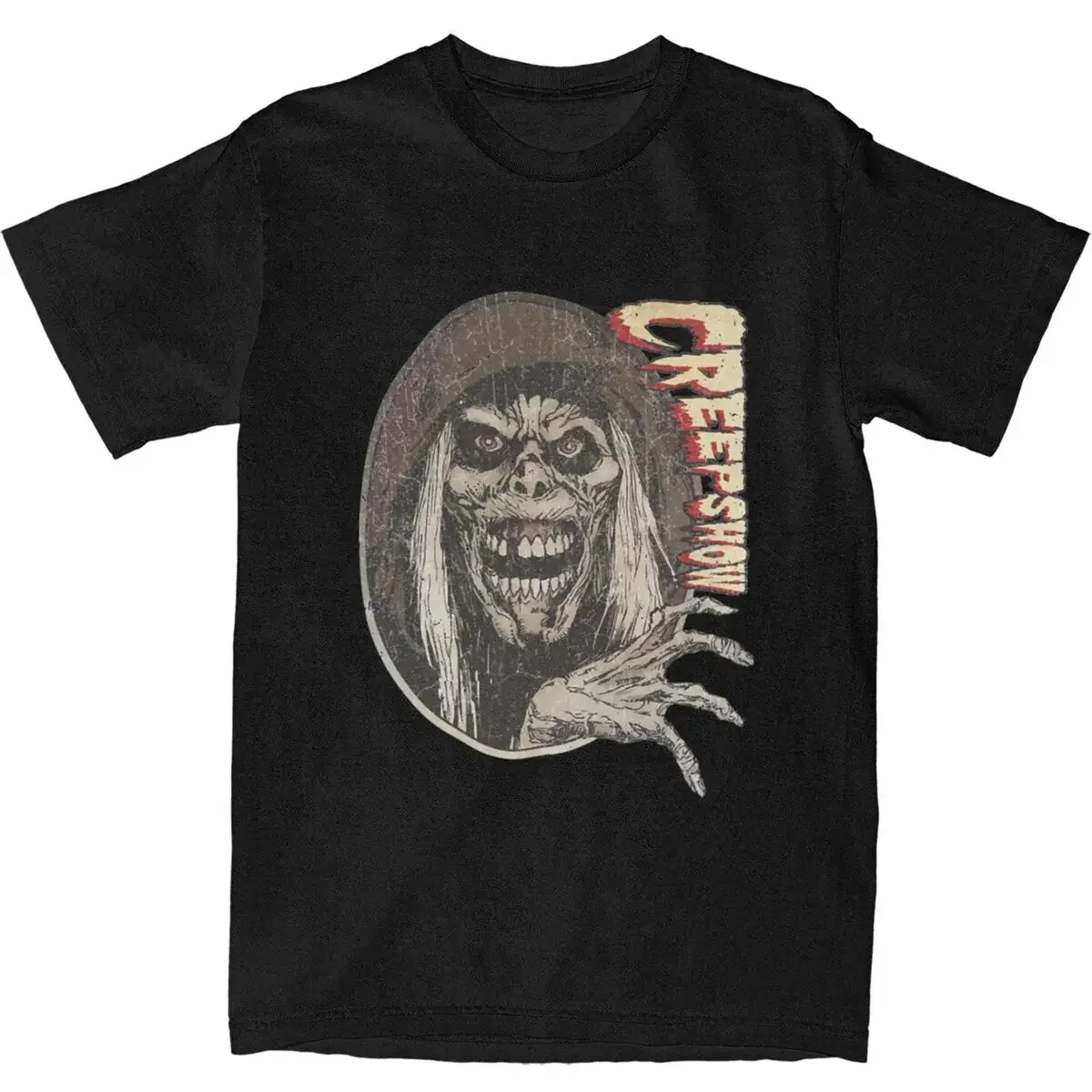 Novelty Creepshow 80s Vintage Horror Film T-Shirts Men Women Pure Cotton Creep Show Movie Lover Tees Shirt Gift Idea Clothes