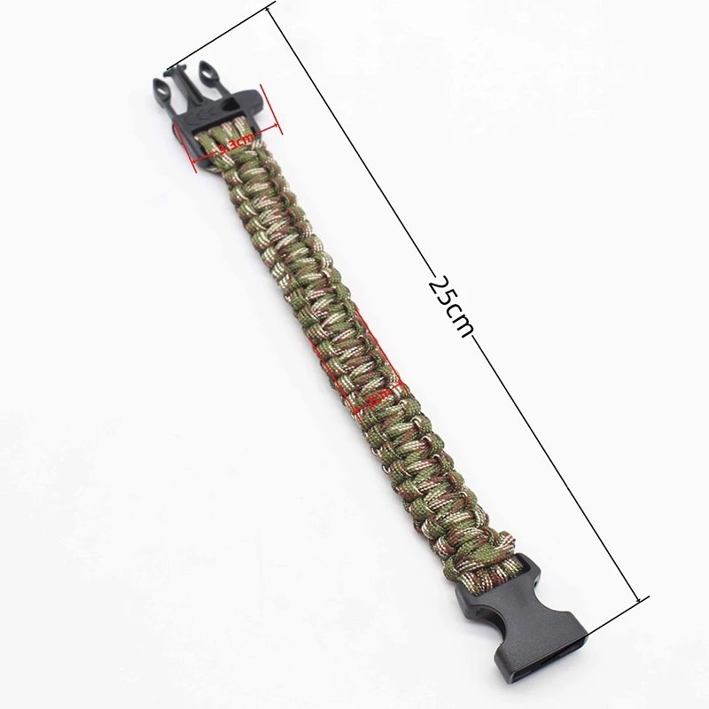 Notfall Rettungs Armband Paracord Überleben Armband Taktische Klettern Seil Outdoor Fallschirm Schnur Zubehör – Detail 7