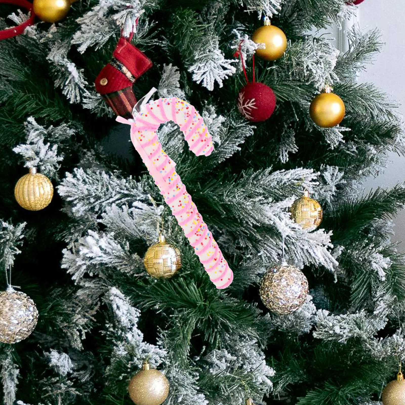 

13 Inch Foam Candy Cane Ornament for Christmas Tree Holiday Decorations Festive Indoor Outdoor Display Colorful Pendant Gift