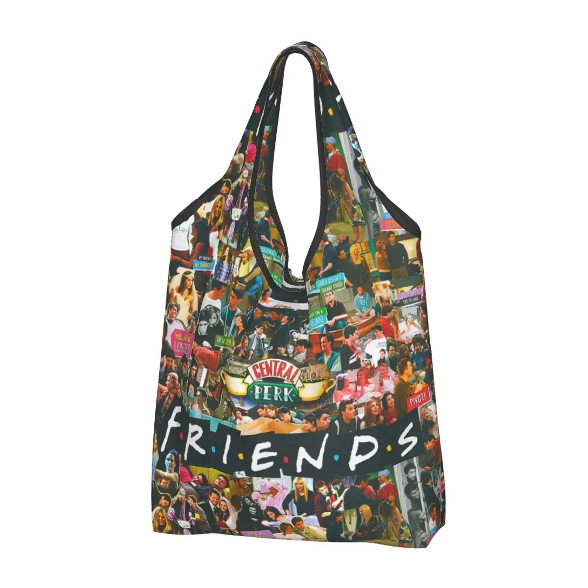 

Friends TV Show Collage Shopping Bag Reusable Grocery Eco Bags Large Capacity Rachel Monica Recycling Bags Washable Handbag