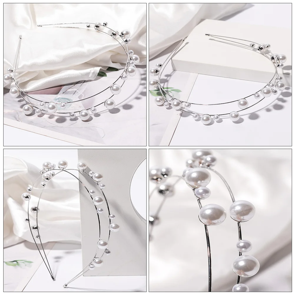 

Women Simulation Pearl Hairbands Elegant Pearl Headband Decorative Hair Hoops Wedding Party Hair Accessories Female Hairbands