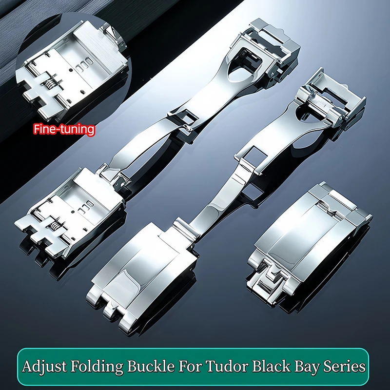 Fecho de pulseira de relógio em aço inoxidável 316L para Tudor Black Bay M7941A M79360N, fivela de metal para relógio, fivela dobrável ajustável, acessórios.