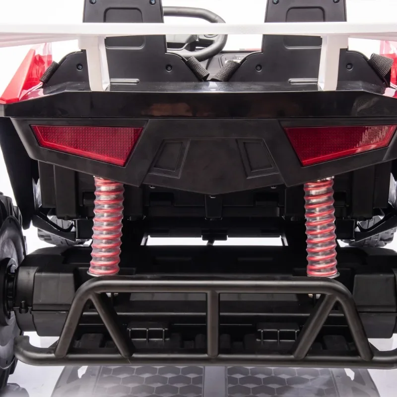 سيارة كهربائية للأطفال بمقعدين 24 فولت مع تحكم الآباء، عرض المقعد 20.47 بوصة، دفع رباعي، نظام تعليق رباعي العجلات، سيارة الشرطة مع