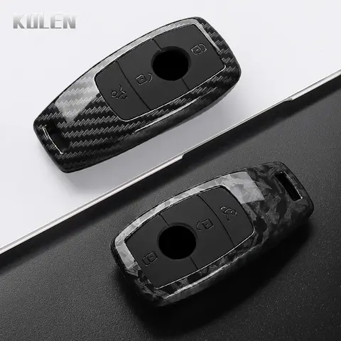 ABS Carbon Fiber Style Car Key Case Cover For Mercedes Benz A C E S G Class W177 W205 W213 X167 W222 CLA GLE GLB GLS AMG Maybach